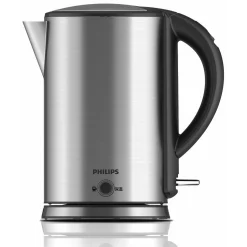 Thông số kỹ thuật Bình đun siêu tốc Philips HD9316 • Loại bình: Bình đun siêu tốc (Ấm đun nước điện) • Dung tích: 1.7 Lít • Công suất: 1800W • Chất liệu vỏ: Inox cao cấp chống gỉ • Chất liệu ruột bình: Inox không gỉ an toàn cho sức khỏe • Đế tiếp điện: Strix tiêu chuẩn Anh Quốc • Tiện ích: • Đế xoay 360 độ tiện lợi • Đèn báo hoạt động • Cột hiển thị mực nước • Nắp bật bằng nút bấm tiện lợi • Chế độ an toàn: • Tự động ngắt khi nước sôi • Tự ngắt khi cạn nước • Tự ngắt khi nhấc bình khỏi đế • Nguồn điện: 220V – 240V / 50Hz – 60Hz • Kích thước sản phẩm: 198mm x 228mm x 244mm • Xuất xứ thương hiệu: Hà Lan • Sản xuất tại: Trung Quốc (theo tiêu chuẩn Philips) • Bảo hành: 24 tháng chính hãng • Chú ý: Quý khách vui lòng giữ lại bao bì và phụ kiện trong vòng 15 ngày đầu sau khi nhận hàng để thuận tiện cho việc đổi trả nếu có lỗi phát sinh từ nhà sản xuất. Thông tin sản phẩm Ưu điểm nổi bật của Bình đun siêu tốc Philips HD9316 • Thiết kế inox sang trọng và bền bỉ Bình đun siêu tốc Philips HD9316 được làm từ inox cao cấp giúp tăng độ bền và hạn chế bám bẩn. Thiết kế hiện đại phù hợp với nhiều không gian bếp khác nhau. • Công suất mạnh mẽ giúp đun nước nhanh Với công suất khoảng 1800W, bình có khả năng đun sôi nước nhanh chóng chỉ trong vài phút, tiết kiệm thời gian cho các nhu cầu pha trà, cà phê hoặc nấu mì. • Dung tích lớn 1.7L tiện lợi Dung tích 1.7 lít đáp ứng nhu cầu sử dụng nước nóng cho gia đình từ 3 đến 5 người hoặc sử dụng tại văn phòng. • Lưới lọc cặn siêu nhỏ Bình được trang bị bộ lọc micro-mesh tại vòi rót giúp giữ lại các hạt cặn vôi nhỏ, đảm bảo nước rót ra luôn sạch và trong hơn. • Đế xoay 360 độ tiện dụng Thiết kế đế xoay giúp bạn dễ dàng đặt bình ở mọi góc độ và thuận tiện cho cả người thuận tay trái lẫn tay phải. • Hệ thống an toàn đa lớp Bình được trang bị hệ thống tự động ngắt khi nước sôi hoặc khi bình cạn nước, giúp đảm bảo an toàn và bảo vệ thiết bị khi sử dụng. Đánh giá chi tiết Bình đun siêu tốc Philips HD9316: Bền bỉ và Tiện lợi • Thiết kế nhỏ gọn, phù hợp nhiều không gian Philips HD9316 sở hữu thiết kế nhỏ gọn và hiện đại, giúp dễ dàng đặt trên bàn bếp hoặc bàn làm việc mà không chiếm nhiều diện tích. • Chất liệu inox cao cấp an toàn Phần thân và ruột bình được làm từ inox không gỉ giúp tăng độ bền và đảm bảo an toàn cho sức khỏe người dùng khi đun nước. • Đun nước nhanh chóng Nhờ công suất mạnh mẽ và bộ phận gia nhiệt ẩn bằng thép không gỉ, nước được đun sôi nhanh chóng và dễ dàng vệ sinh sau khi sử dụng. • Thiết kế tiện lợi cho người dùng Bình được trang bị cột hiển thị mực nước giúp dễ dàng kiểm soát lượng nước trong bình. Đèn báo hoạt động cũng giúp người dùng biết khi nào thiết bị đang đun nước. Phụ kiện đi kèm Khi mua Bình đun siêu tốc Philips HD9316, bộ sản phẩm bao gồm: • Thân bình đun siêu tốc Philips • Đế tiếp điện • Sách hướng dẫn sử dụng • Phiếu bảo hành chính hãng Hướng dẫn vệ sinh bình đúng cách • Vệ sinh bình định kỳ bằng nước ấm pha giấm hoặc chanh để loại bỏ cặn vôi. • Không đổ nước vượt quá vạch MAX để tránh tràn khi nước sôi. • Không bật bình khi không có nước bên trong. • Lau khô phần đế trước khi đặt bình để đảm bảo an toàn.